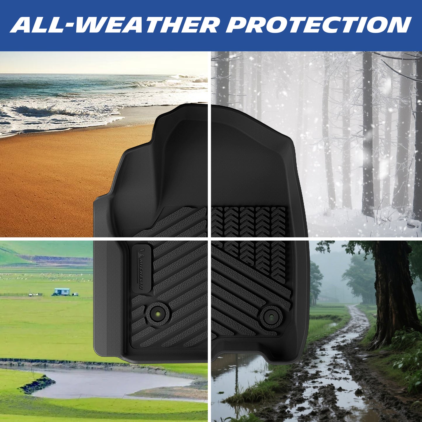 Michelin TPE floor mats all‑weather multi‑scene protection collage