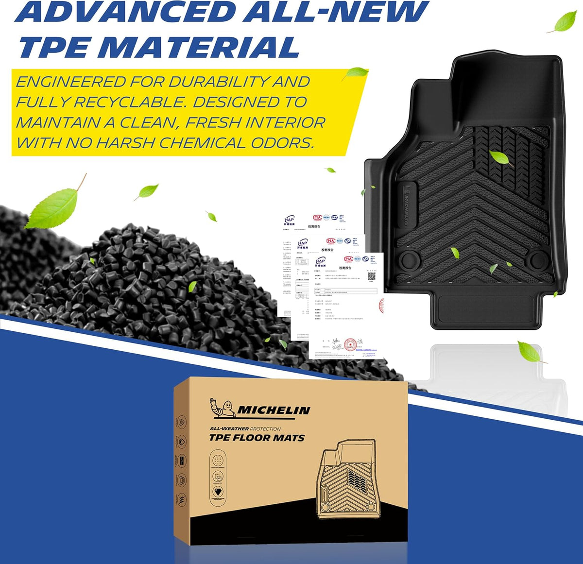 Michelin Premier Floor Mats & Trunk Mats for Tesla Model Y Standard 5-Seater 2025-2027, 9 Piece