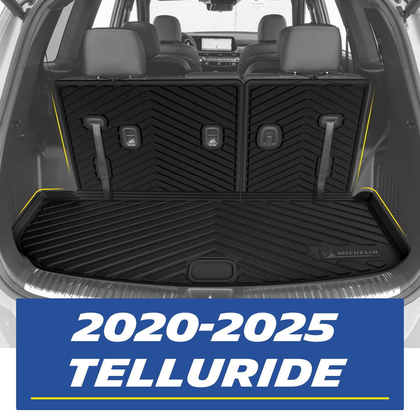 Michelin all-weather TPE trunk mat, custom-designed for 2020-2025 Kia Telluride, perfect custom-fit for your vehicle.