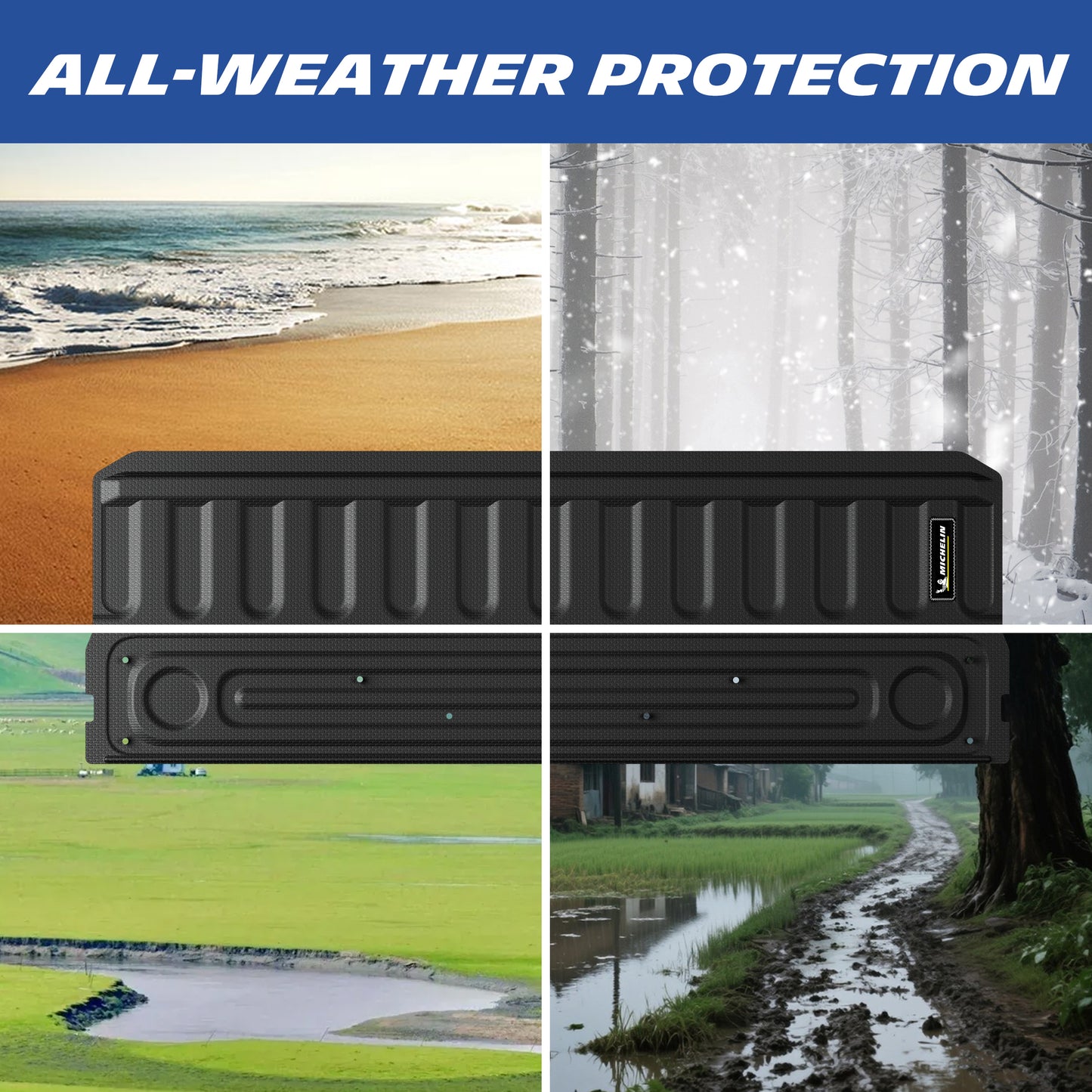 Michelin all-weather TPE tailgate mat, all-weather protection, durable in extreme temperatures, effectively protects original tailgate.