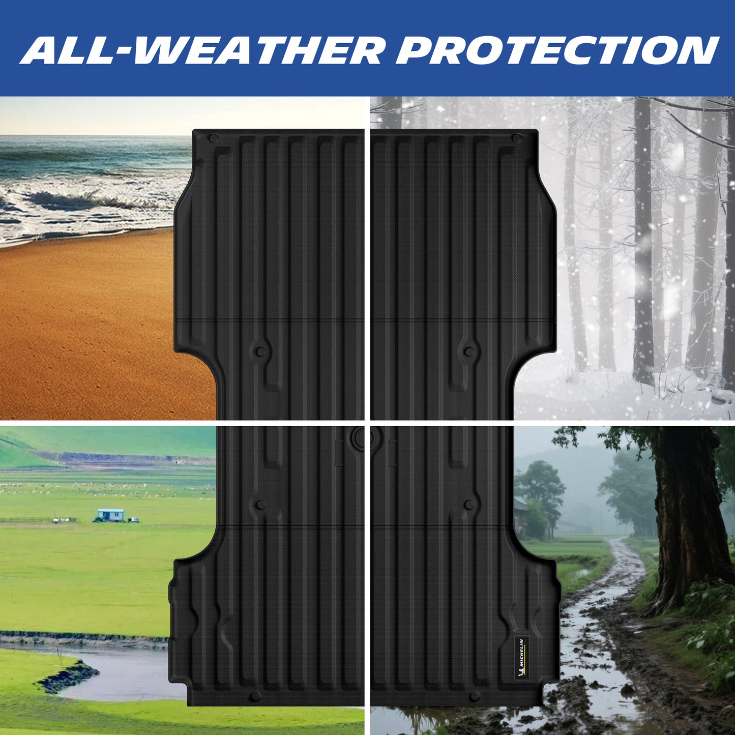 All-weather TPE truck bed mat works in hot, cold, wet and muddy conditions