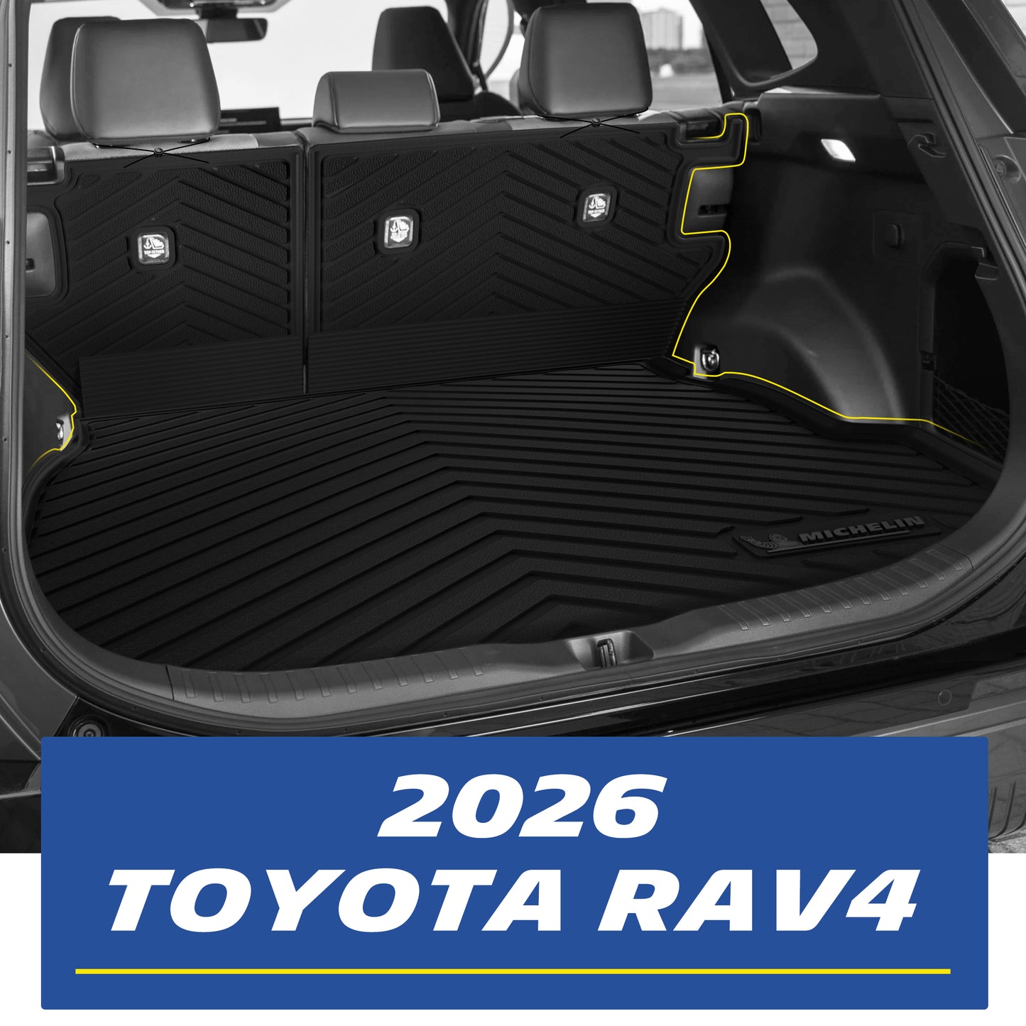 Michelin all-weather TPE floor mats, custom-designed for 2026 Toyota RAV4, perfect custom-fit for your vehicle.