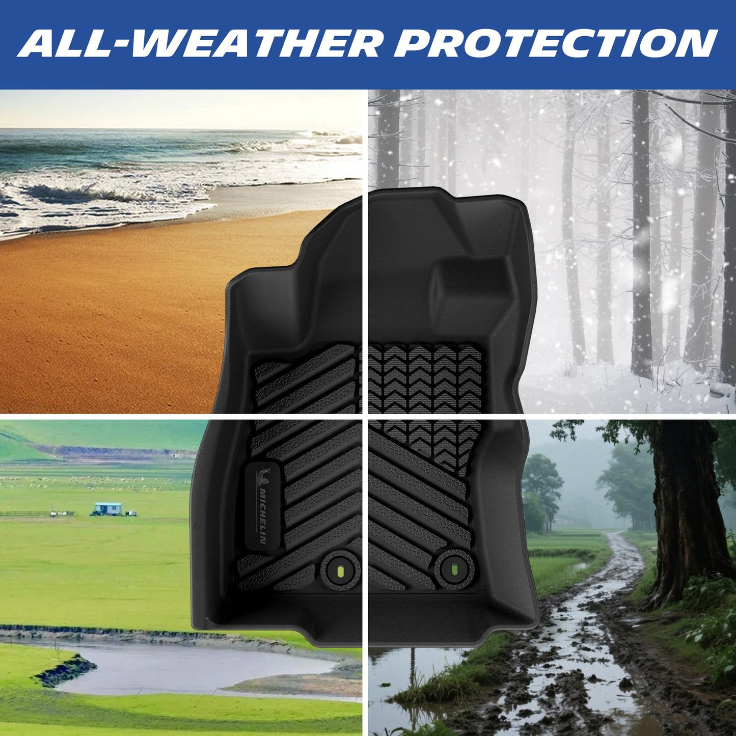 All-weather protection floor mat suited for various environments