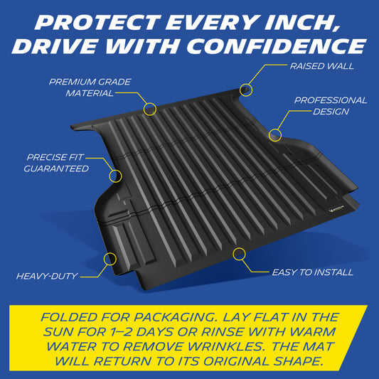 Michelin Truck Bed Mat for 2019-2023 Ford Ranger 5 FT, TPE Truck Bed Liner