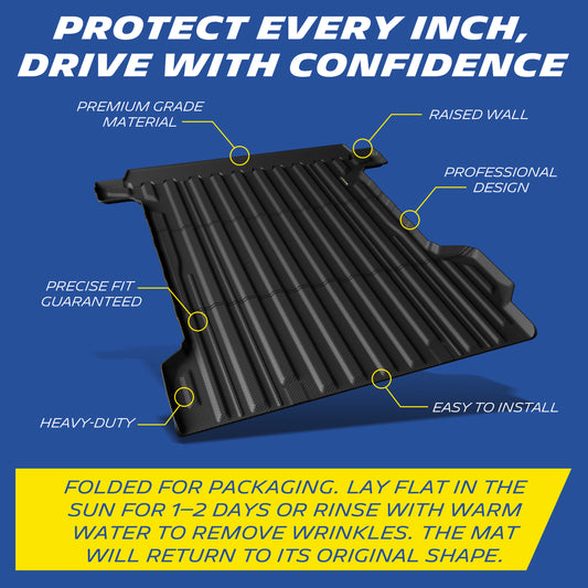 Michelin Truck Bed Mat for 2024-2026 Chevy Silverado EV RST/Trail Boss & GMC Sierra EV Denali/AT4 Only, All-Weather Truck Bed Liner, Custom Fit, Durable TPE, Bedliner, Non-Slip