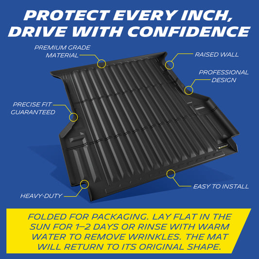 Michelin Truck Bed Mat for 2024 2025 2026 Ford Ranger - 5 FT 59.6" Short Bed, Truck Bed Liner, Custom Fit, TPE