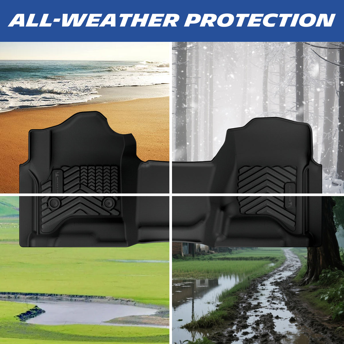 All-weather floor mats protection