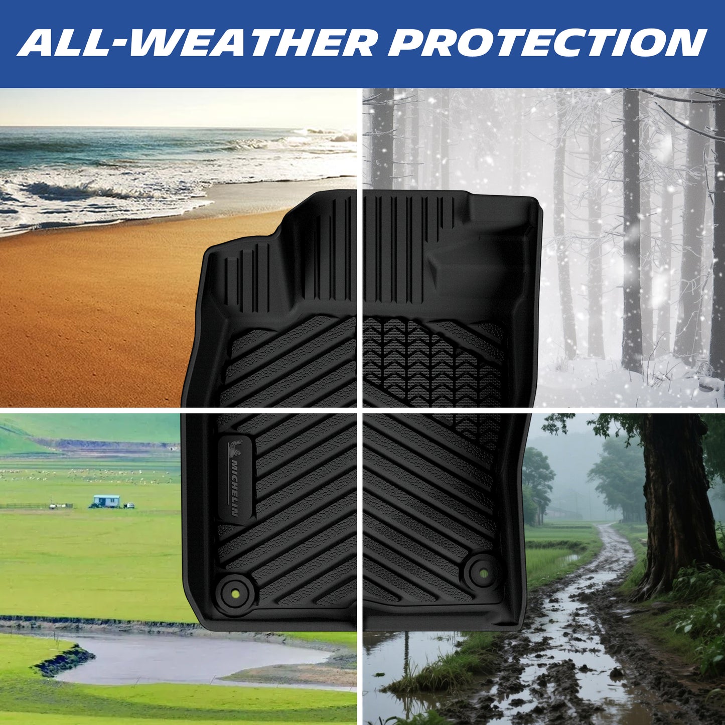 All-weather Michelin TPE car floor liners for all seasons
