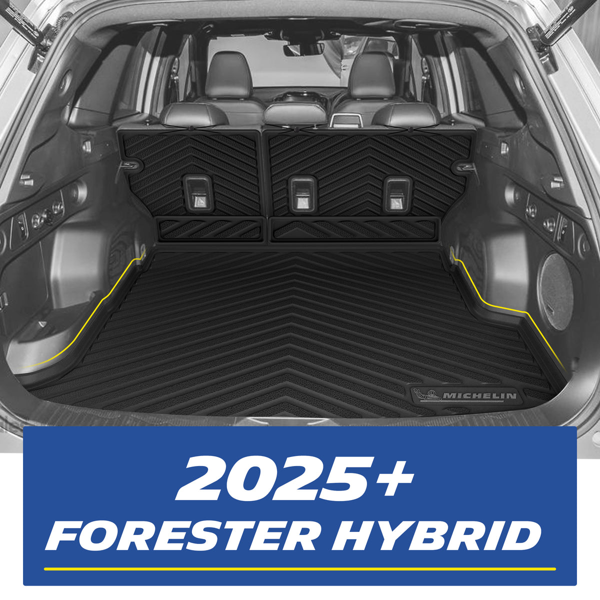 Michelin TPE cargo liner and seatback mats for 2025+ Forester Hybrid