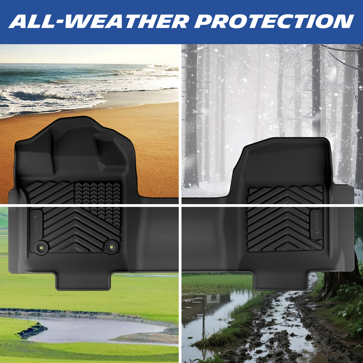 Michelin TPE floor mats all-weather protection infographic