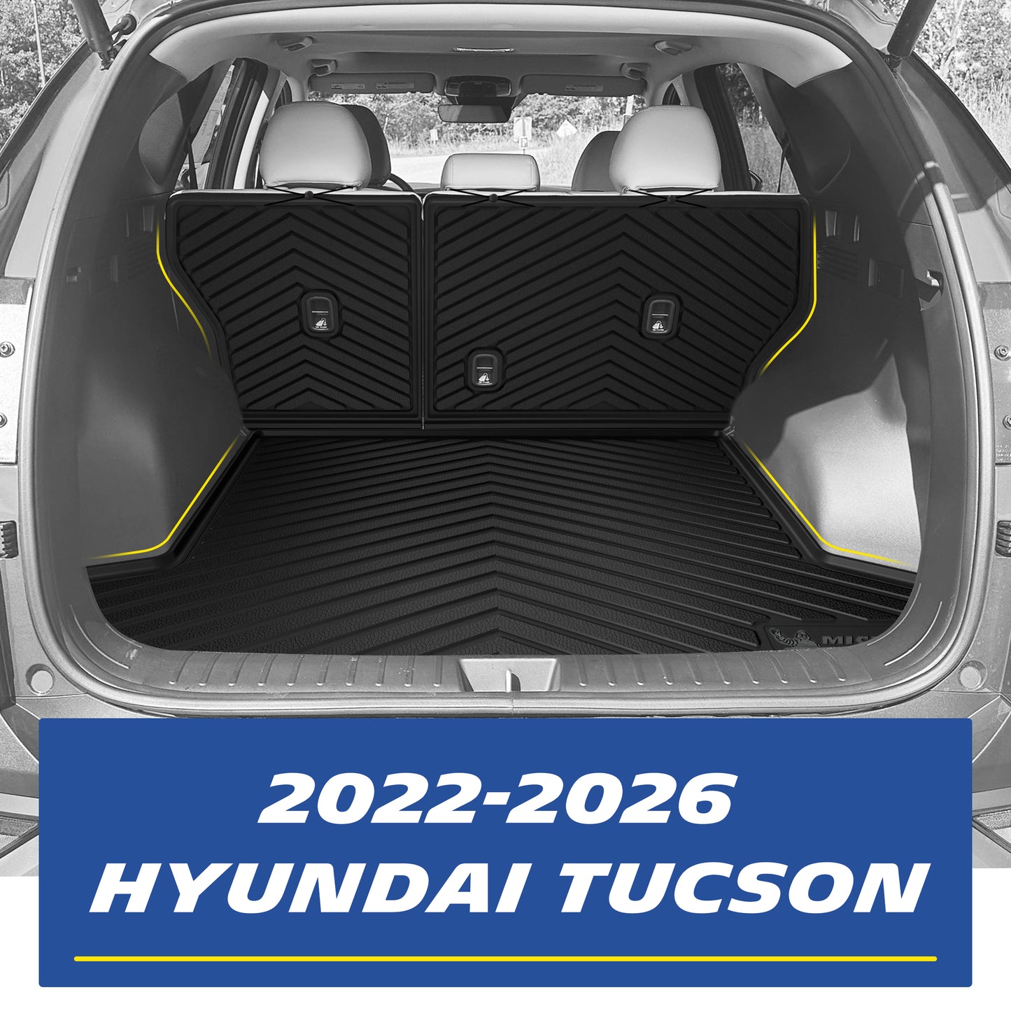 Custom Michelin trunk mat set for 2022-2026 Hyundai Tucson cargo area full coverage