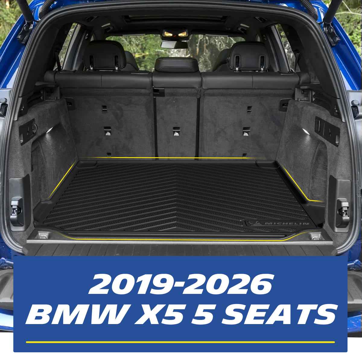 Michelin custom TPE trunk mat fitted in 2019‑2026 BMW X5 5‑seat cargo area