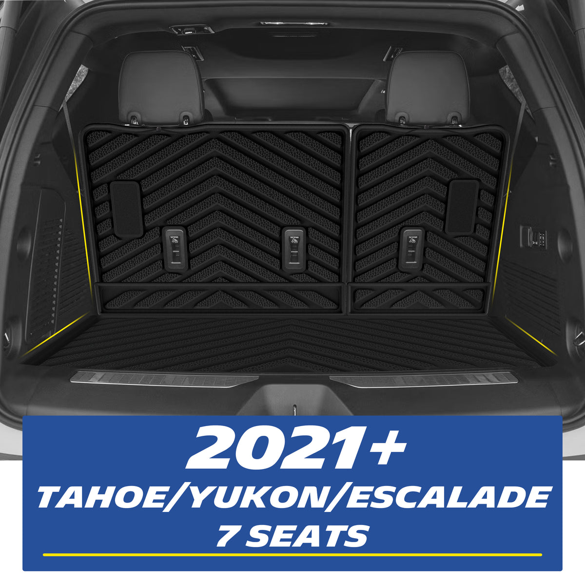 Michelin TPE cargo & seatback mats for 2021+ Tahoe/Yukon/Escalade 7-seat