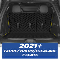 Michelin TPE cargo & seatback mats for 2021+ Tahoe/Yukon/Escalade 7-seat