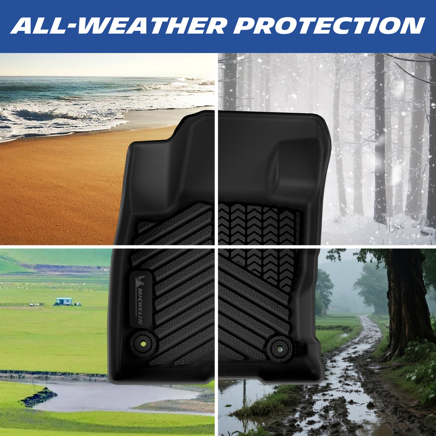 All-weather floor mats protection