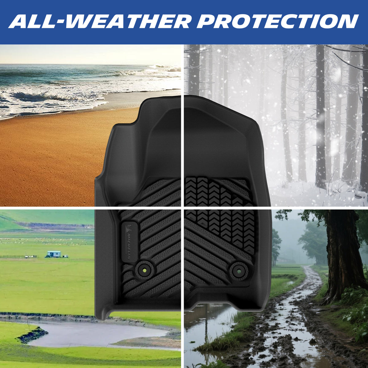Michelin TPE floor mats all-weather protection infographic