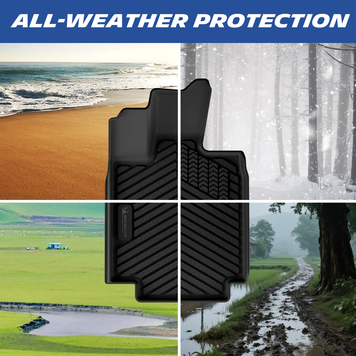 Michelin TPE floor mats all-weather protection infographic

