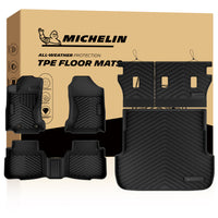 Complete Michelin all-weather TPE floor mat set matching Subaru Outback with retail box