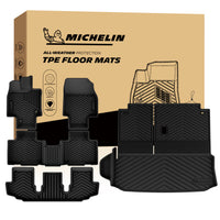 Full set Michelin all-weather TPE floor mats: front, 2nd, 3rd row liners and cargo mat with retail box