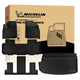 MICHELIN premium black all-weather TPE custom-fit car floor mats and integrated cargo liner set exclusively designed for 2018-2023 Chevy Traverse and 2024 Traverse Limited 7-seat models. Includes front, 2nd, and 3rd-row mats, plus a trunk mat with seat back protectors, featuring high-density TPE for complete waterproof interior coverage.