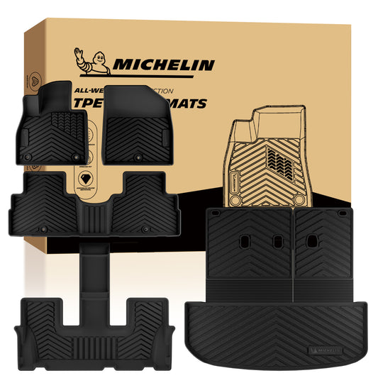 Michelin full set all-weather TPE mats: front, 2nd & 3rd row liners plus split cargo mat with retail box
