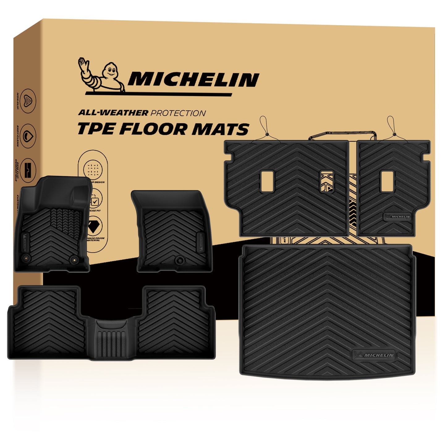 Michelin all-weather TPE floor mats packaging.