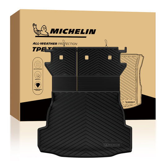 Full Michelin TPE trunk mat set displayed with original retail packaging