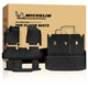  Complete Michelin full set floor mat assembly render with retail packaging box for Nissan Pathfinder