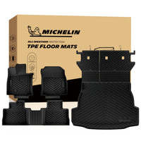 Michelin all-weather TPE floor mats, advanced protection for vehicles, durable and slip-resistant, custom-fit car mats.