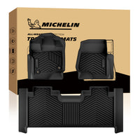 Michelin all-weather TPE front and rear floor mats set with branded packaging box.