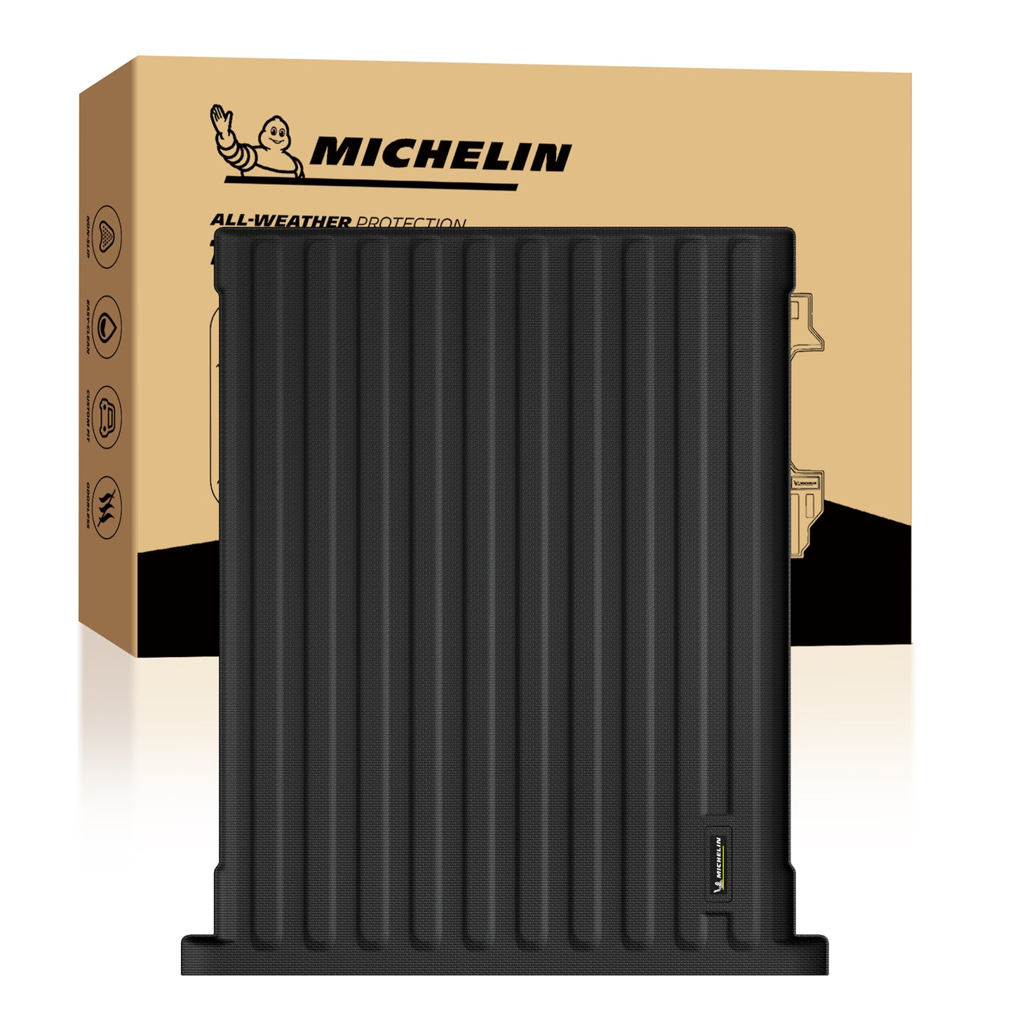 Michelin all-weather TPE floor mats, advanced protection for vehicles, durable and slip-resistant, custom-fit car mats.