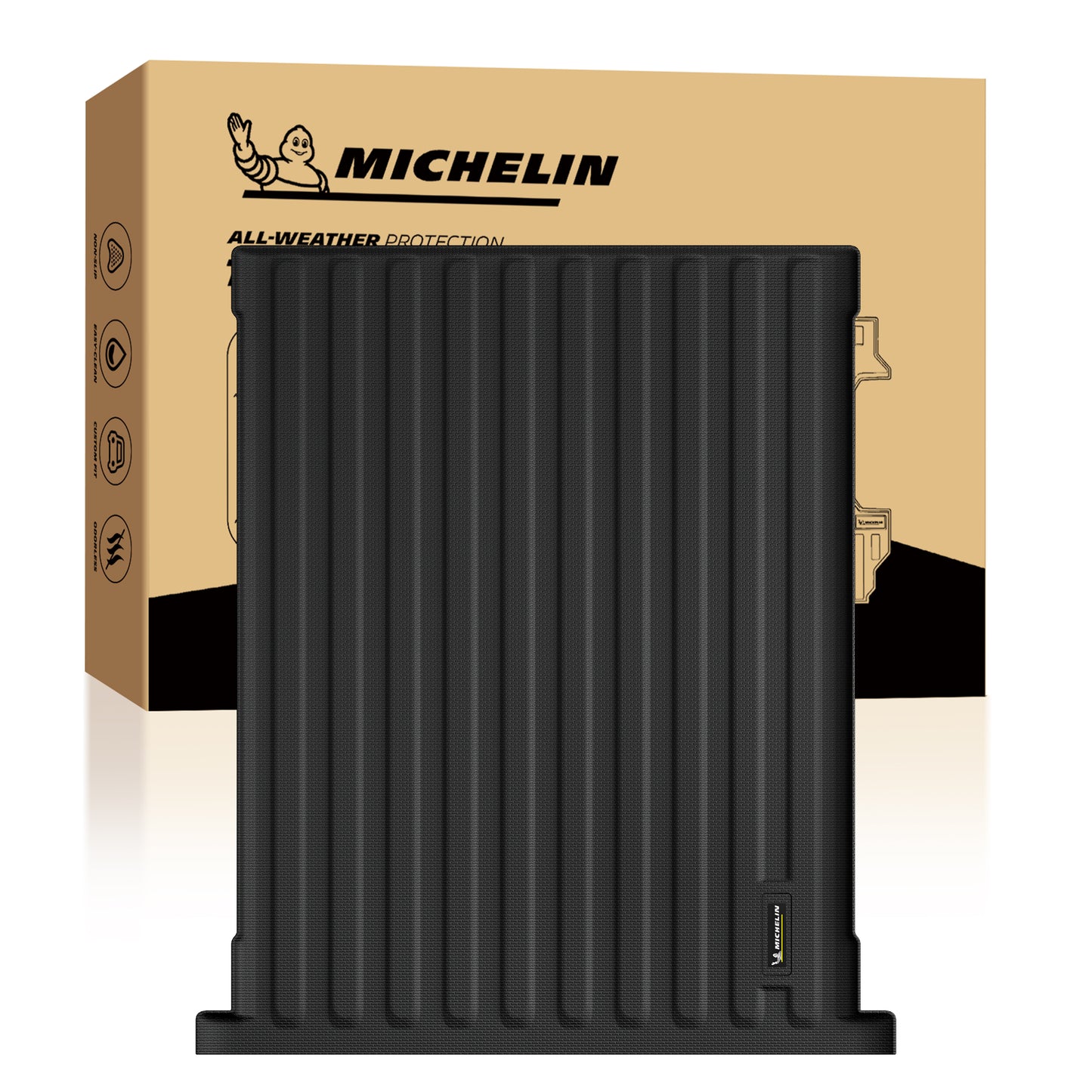 Michelin all-weather TPE floor mats, advanced protection for vehicles, durable and slip-resistant, custom-fit car mats.