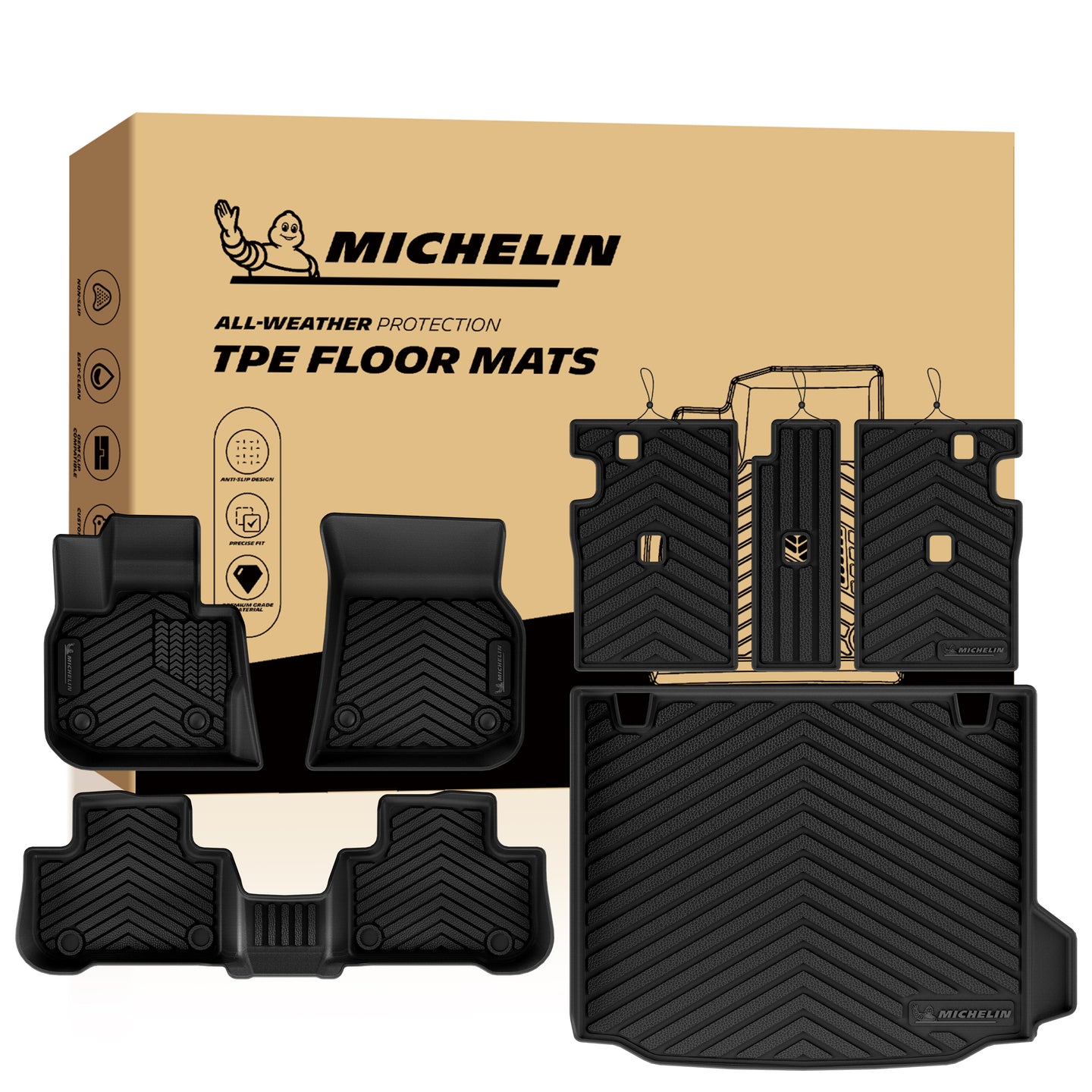 Triple-layer driver mat drainage and anti-slip water flow schematic diagram