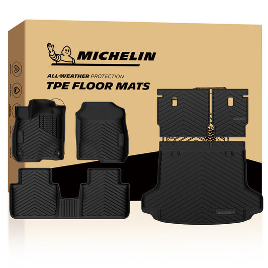 Full set Michelin custom floor liners: front, rear and cargo mats complete kit
