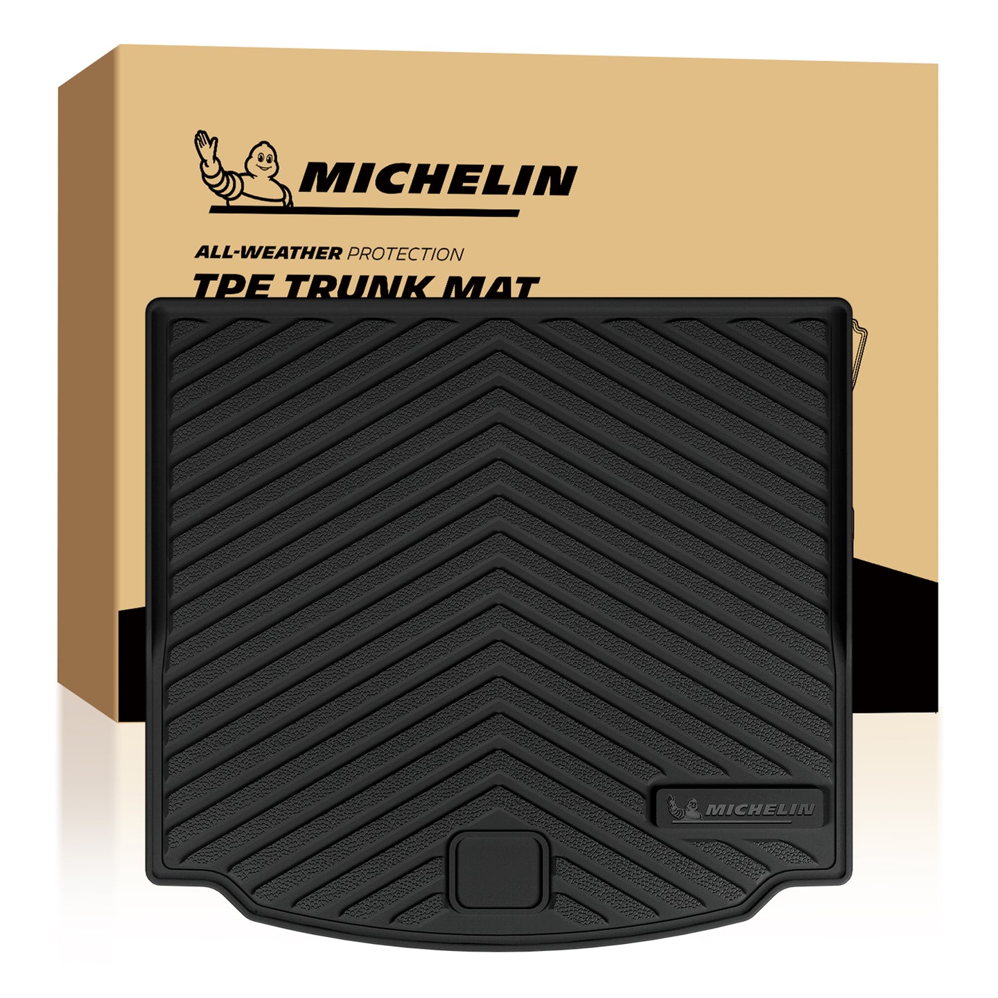 Michelin all-weather TPE trunk mat, advanced protection for cargo area, durable and slip-resistant, custom-fit vehicle trunk mat.