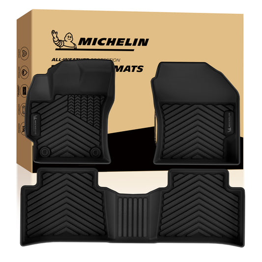  Complete set Michelin custom floor mats for Toyota Corolla: front driver & passenger mats + full rear mat set with retail box