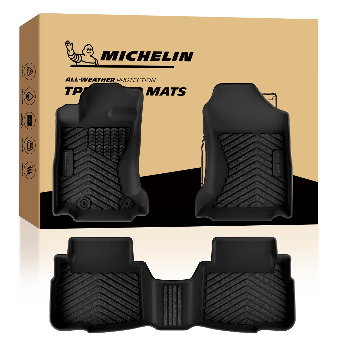 Front & rear Michelin all-weather TPE floor mats with branded packaging box