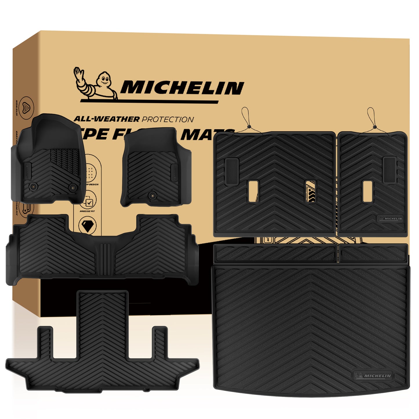 Michelin full set TPE all‑weather car floor mats and cargo liners with original package