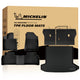 Full set Michelin custom TPE floor mats including front foot mats, rear row mat, rear seat back mats and trunk cargo mat with retail package