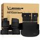 Michelin all-weather TPE floor mats full set, includes driver, passenger, rear bench mats, seat backrest mats, and cargo mat, advanced protection for vehicles, custom-fit car mats.