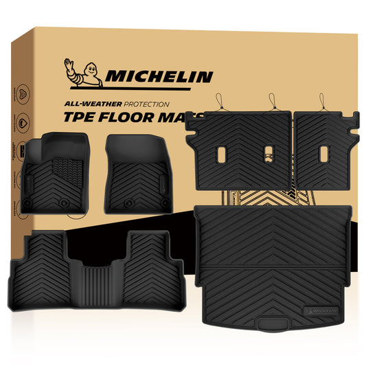 6-piece Michelin all-weather TPE floor mat set with seat back liners & cargo liner, retail box included