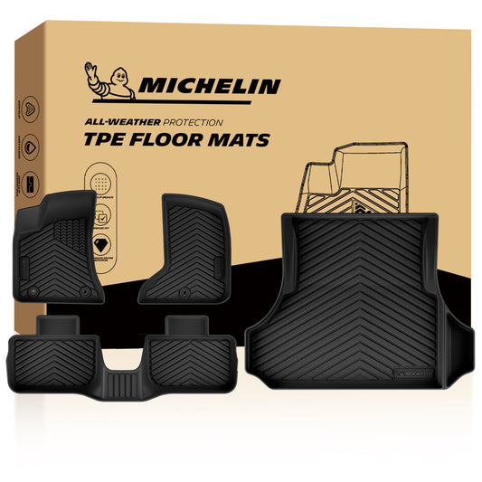 Michelin all-weather TPE floor mats packaging.