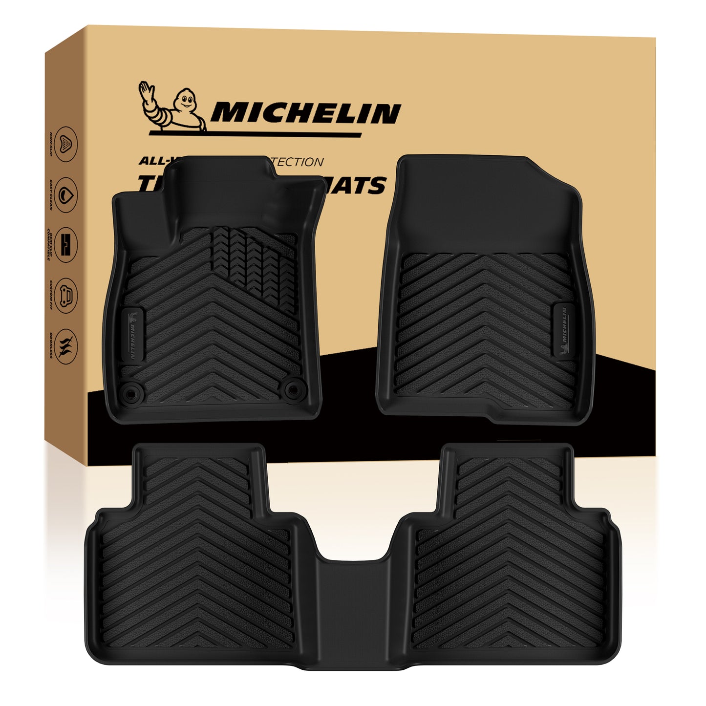 Michelin all-weather TPE floor mats packaging.