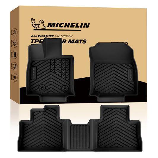 Full set Michelin all‑weather TPE car floor mats with original retail packaging