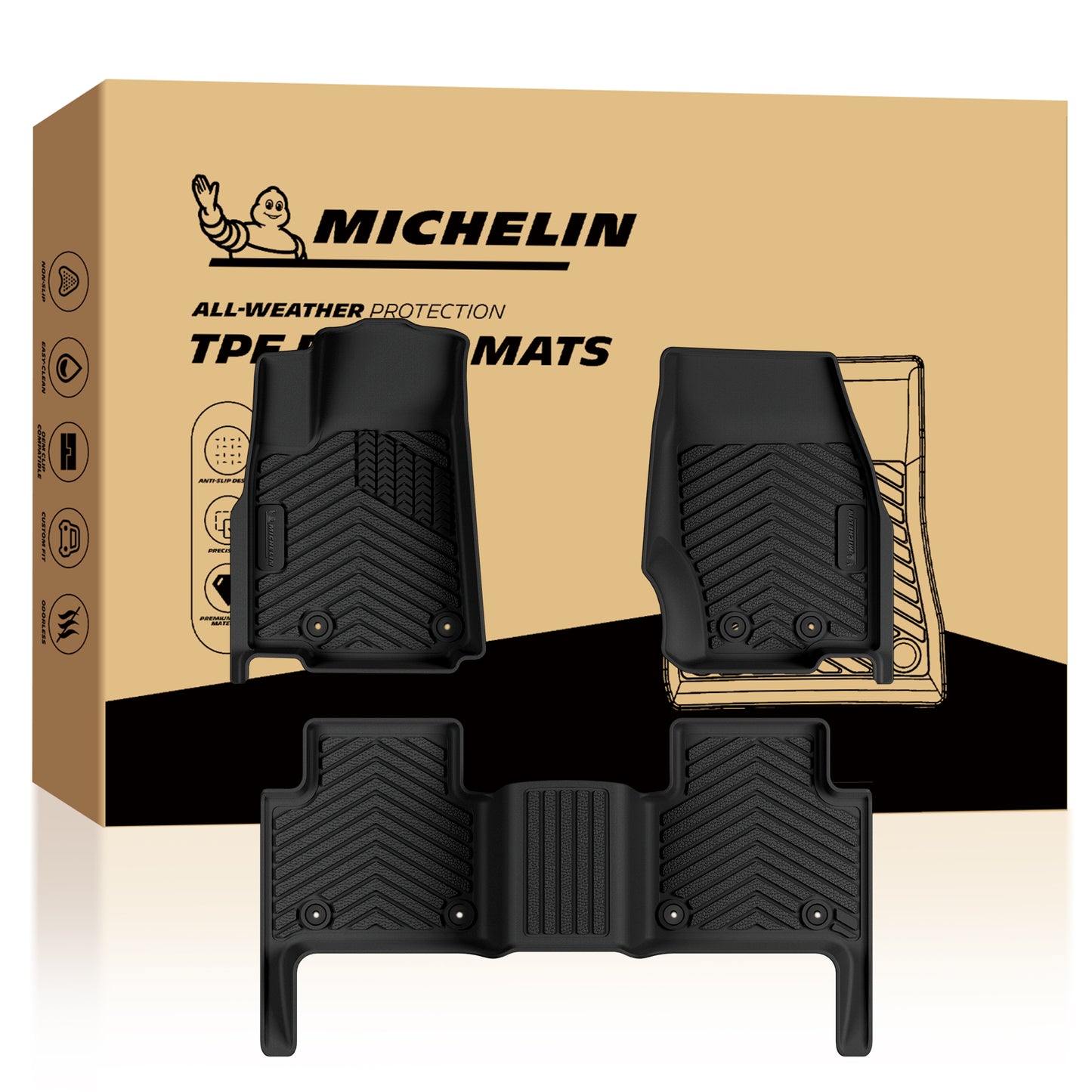 Michelin all-weather TPE anti-slip premium floor mats