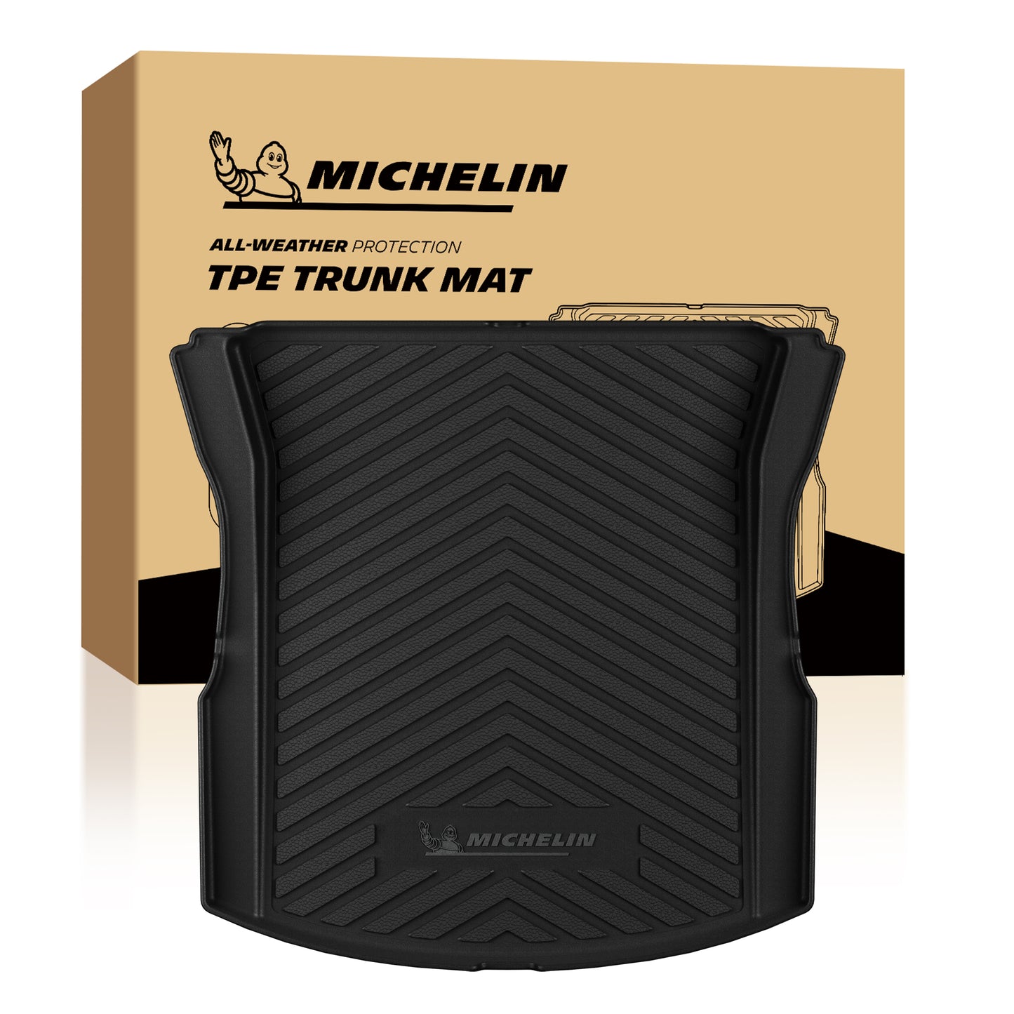 Michelin Trunk Liner for 2024-2026 Tesla Model 3 Highland, All-Weather Trunk Mat, Custom Fit, TPE, Cargo Mat, Non-Slip Cargo Liner