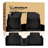 MICHELIN premium black all-weather TPE custom-fit 3-piece car floor mat set designed for 2021-2026 Hyundai Elantra Gas and Elantra N Manual models. Includes front and one-piece rear mats, featuring high-density TPE for complete interior waterproof protection.