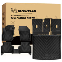 Michelin all-weather TPE floor mats, advanced protection for vehicles, durable and slip-resistant, custom-fit car mats.