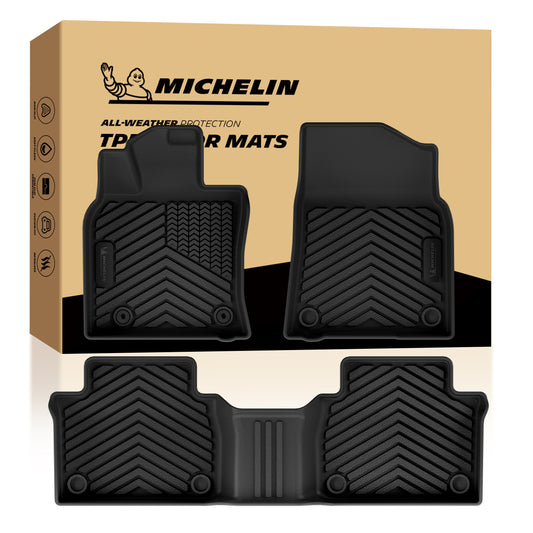 3-piece Michelin all-weather TPE car floor mat set with front mats & integrated rear liner, original retail package
