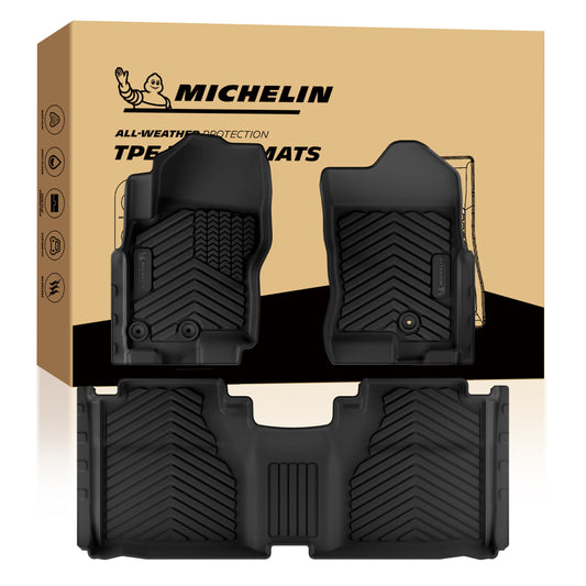 Michelin all-weather TPE floor mats, advanced protection for vehicles, durable and slip-resistant, custom-fit car mats.